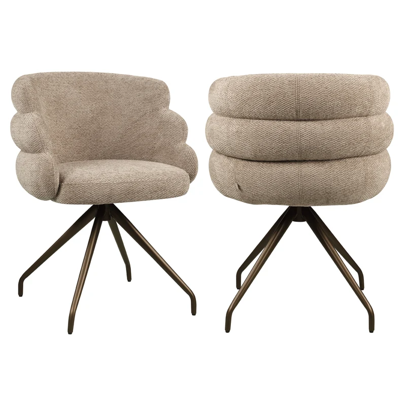 Esszimmerstuhl Kayla in Mocca Boldweave mit Drehfunktion
