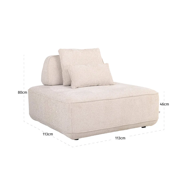 Sofa Tudor 1-Sitzer Natural Boldweave mit verschiebbarer Rückenlehne
