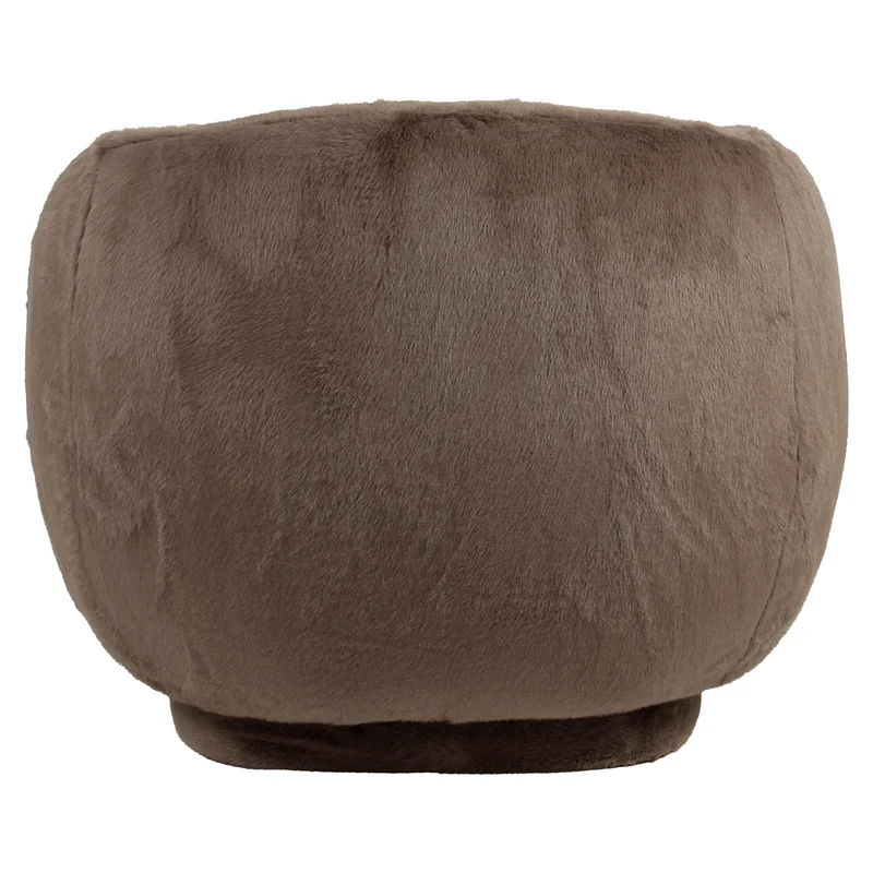 Lounge Stuhl Negreslo Fluffy Braun – drehbarer Sessel mit Plüschbezug