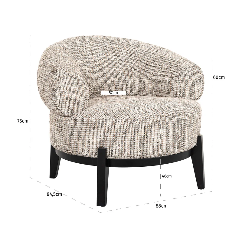 Lounge Stuhl Montana von Richmond – schwer entflammbarer Bezug