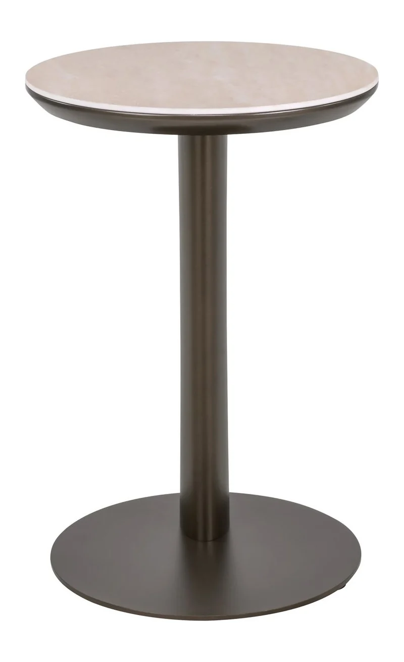 Sofabeistelltisch Ritz braun – Richmond Travertin-Optik, Metallgestell