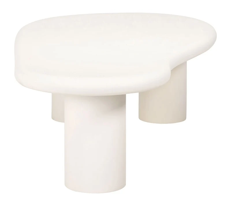 Couchtisch Bloomstone weiß mit organischem Design, 160x80 cm