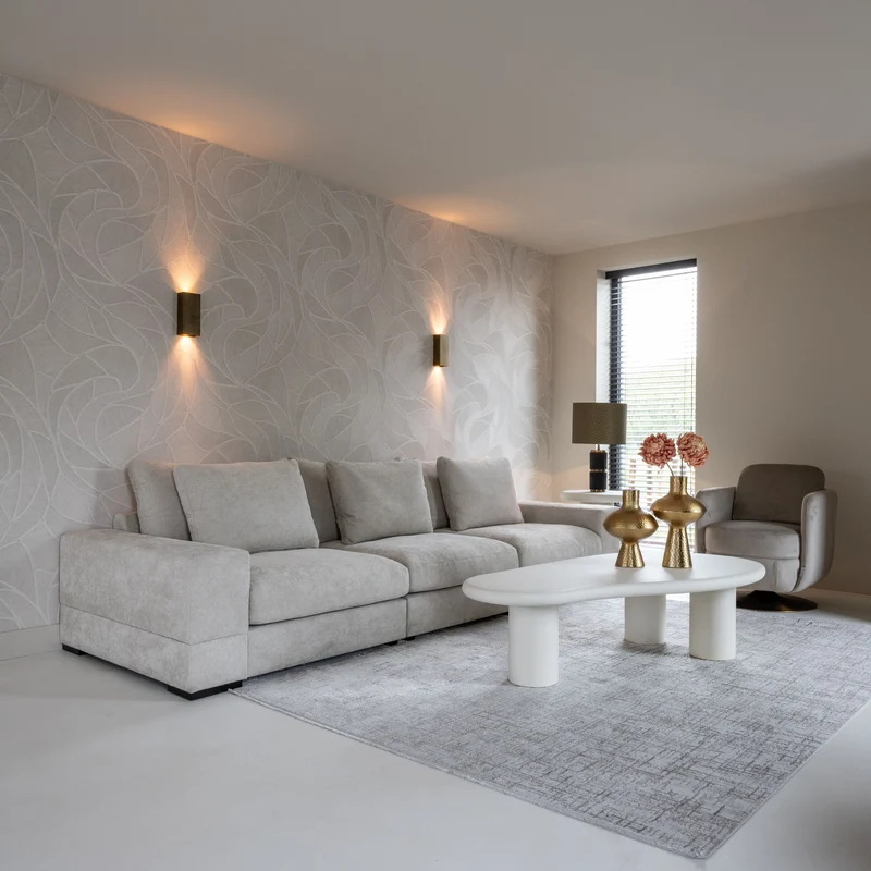 Couchtisch Bloomstone weiß mit organischem Design, 160x80 cm