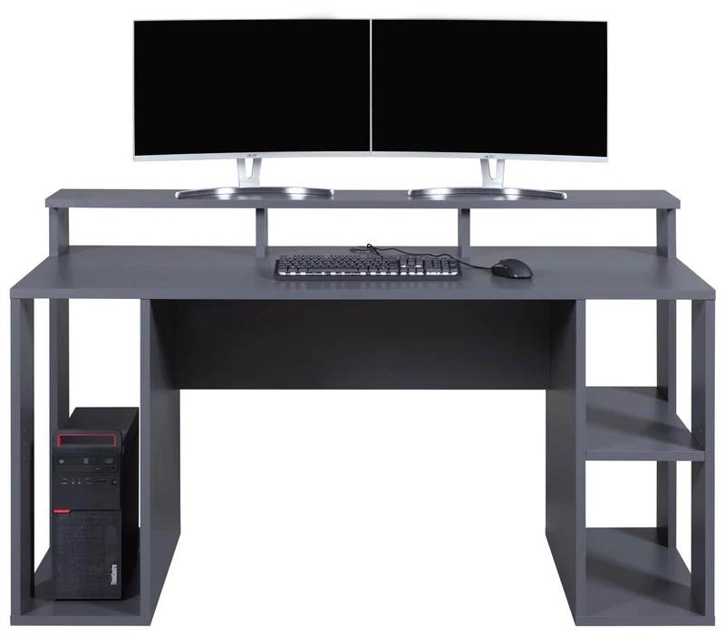 Computertisch MATCHPOINT Gaming Tisch Graphit Grau