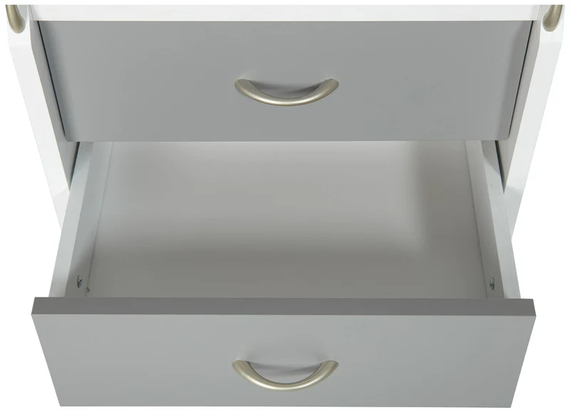 Rollcontainer PRINTI mit 4 Schubladen Grau / Weiß