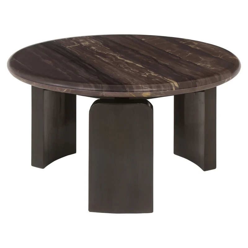 Couchtisch Menton burgundy im 2er-Set, Marmor & Messing, Richmond