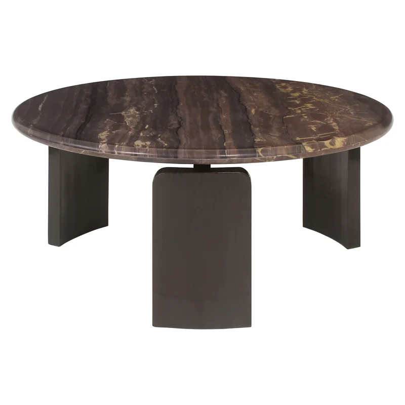 Couchtisch Menton burgundy im 2er-Set, Marmor & Messing, Richmond