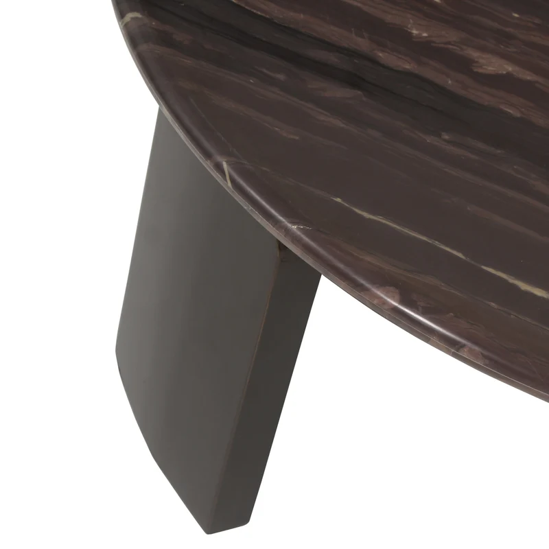 Couchtisch Menton burgundy im 2er-Set, Marmor & Messing, Richmond