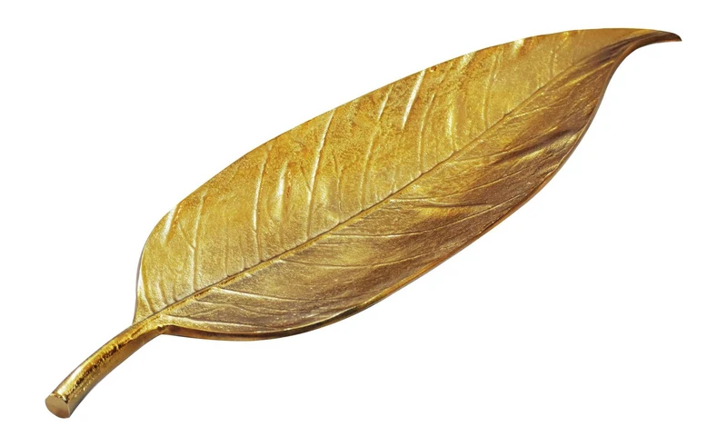 Dekoschale Blatt Wohnling Gold, 61 cm Aluminium für Wohnzimmer & Flur