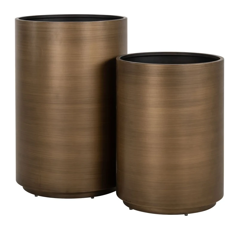 Pflanzgefäß Dira brushed gold Ø 45 cm aus Eisen, Richmond