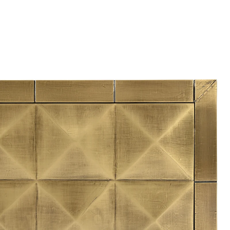 TV-Schrank Collada brushed gold mit Pyramidenmuster, 220 cm