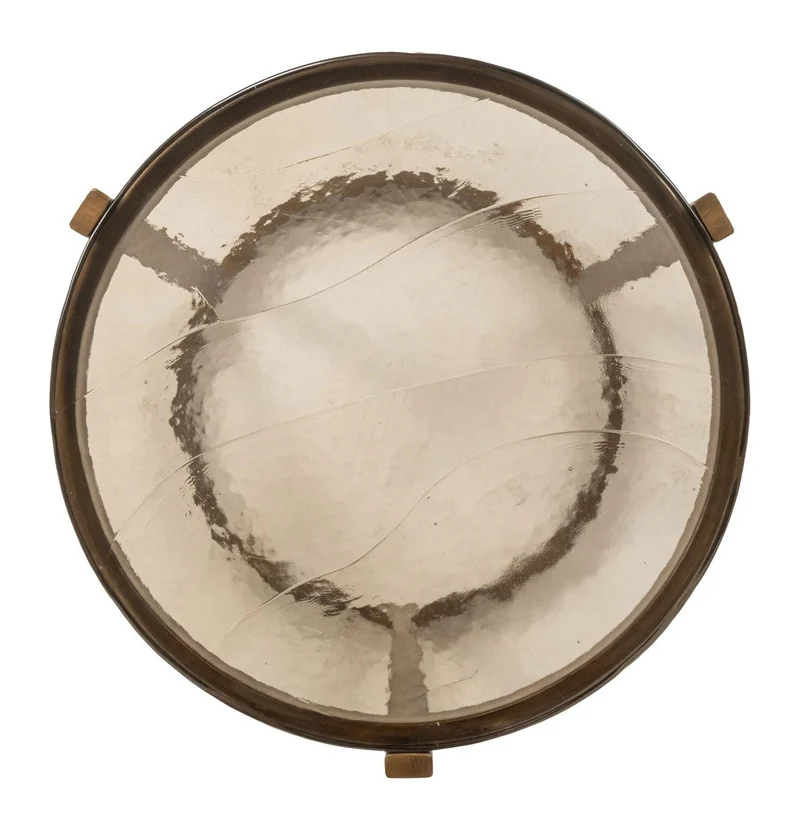Beistelltisch Cleo Gold – 2er-Set aus Eisen mit Gussglas