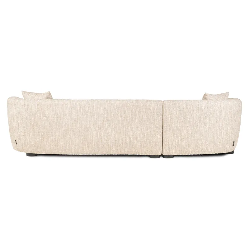 Sofa Pandora Lounge Left in Beige Angora – Skulpturales XXL-Loungesofa