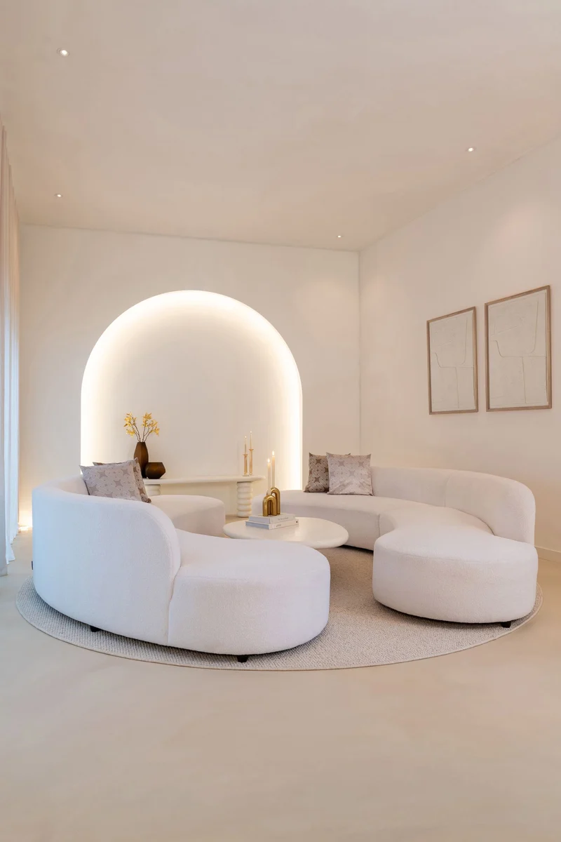 Couchtisch Bloomstone White 110x90 cm mit Plaster-Finish