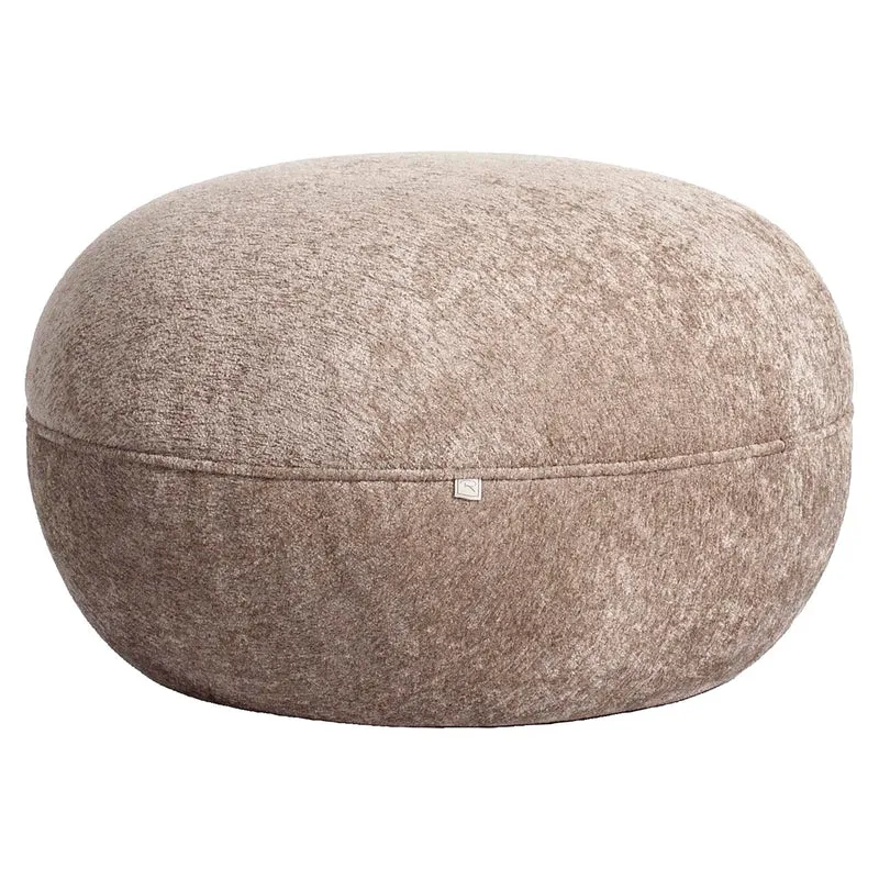 Hocker & Fußbank Jace Sand – Pouf mit Kiefernrahmen, 64x64 cm