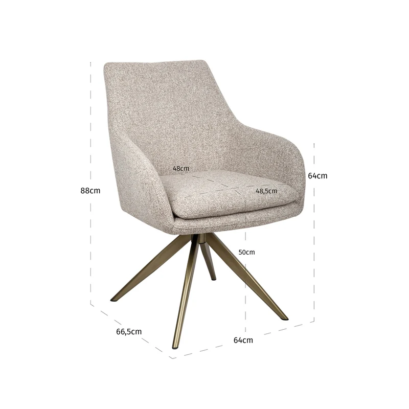 Esszimmerstuhl Lisonne drehbar 360° in Cayenne Brown, Richmond