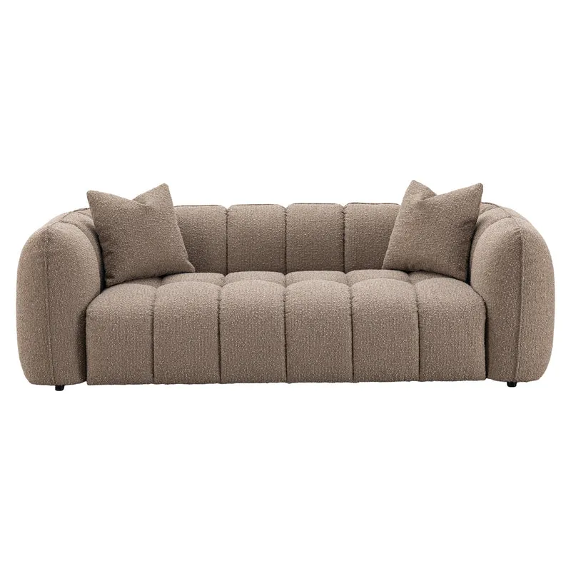 Sofa Hogan 3-Sitzer Mocca Chunky – schwer entflammbar, Steppnähte
