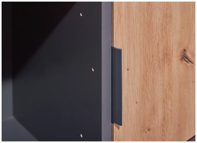 Regal Bücherregal PEPETO 2T mit 2 Türen Optik: Grau / Artisan Eiche