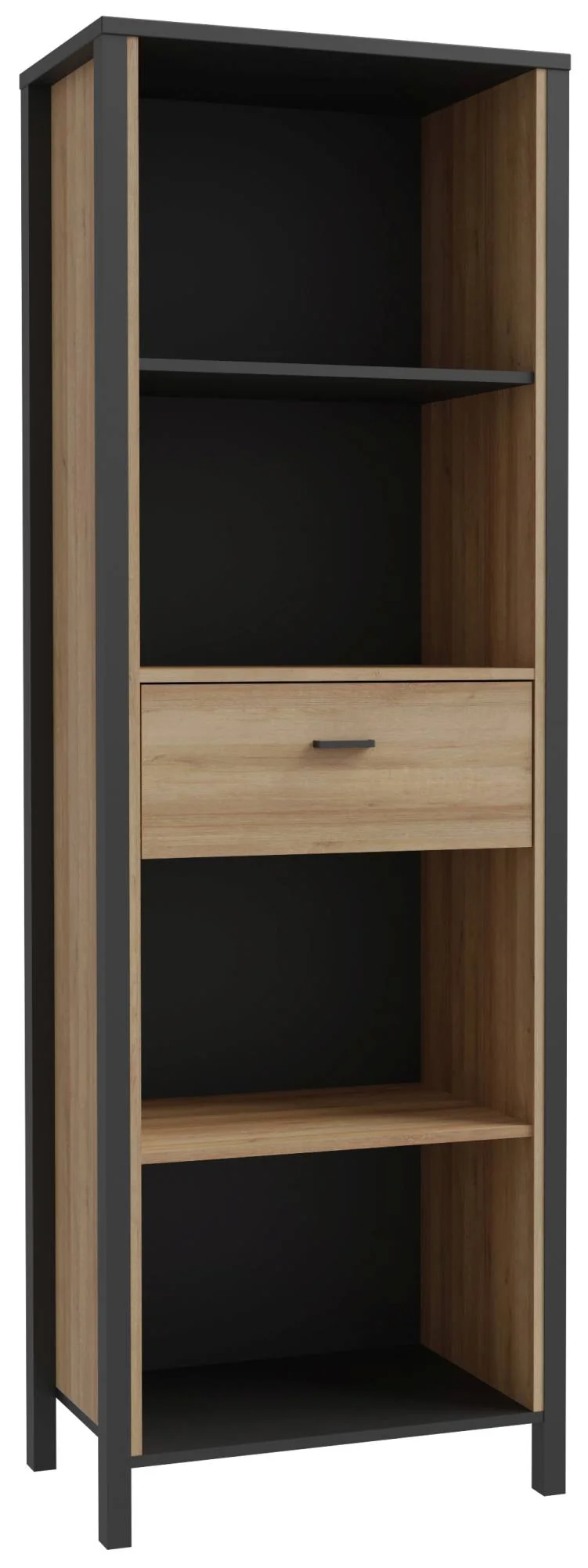 Regal Bücherregal HIGH ROCK Riviera Eiche Optik / Schwarz, von Forte