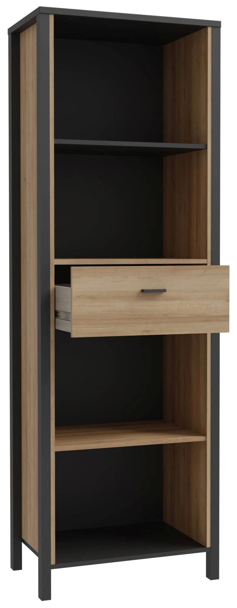 Regal Bücherregal HIGH ROCK Riviera Eiche Optik / Schwarz, von Forte