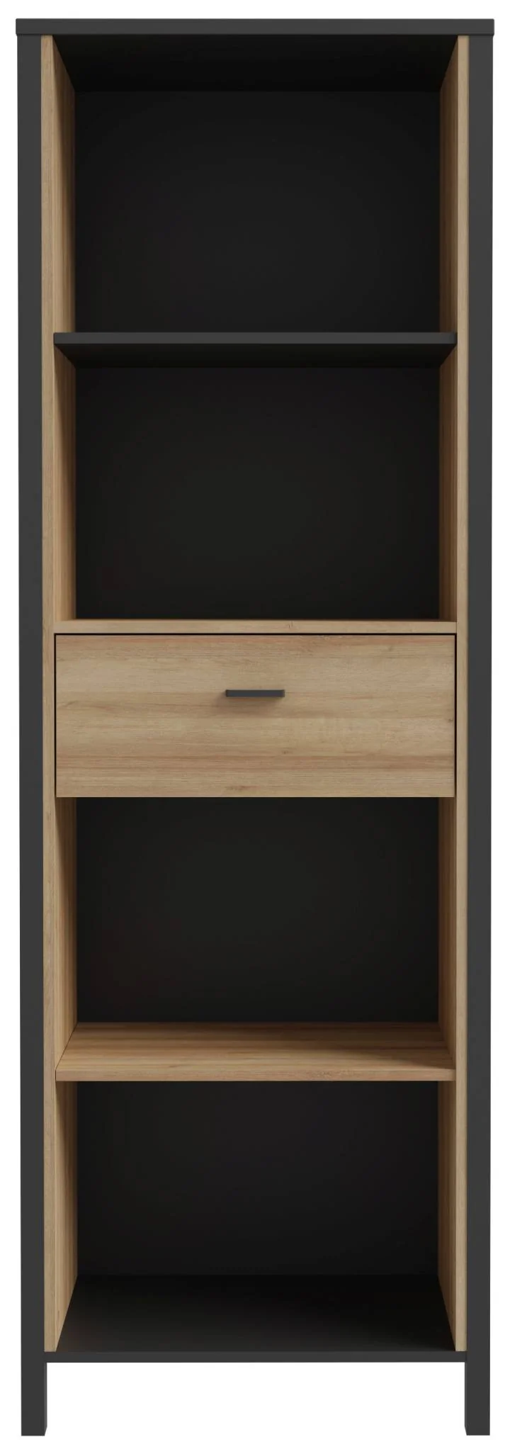 Regal Bücherregal HIGH ROCK Riviera Eiche Optik / Schwarz, von Forte
