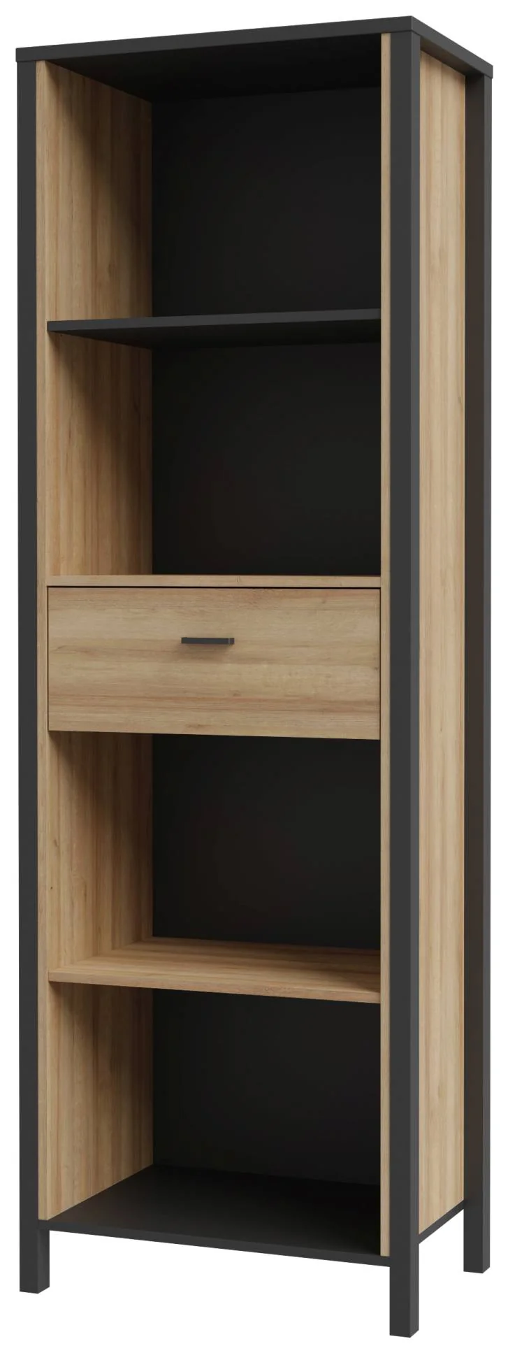 Regal Bücherregal HIGH ROCK Riviera Eiche Optik / Schwarz, von Forte