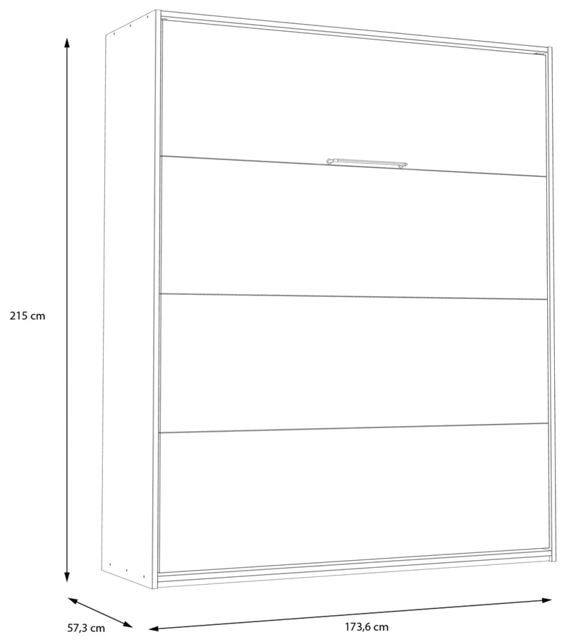 Schrankbett S-ROOM 160 x 200 Klappbett Weiß und Catania Eiche, Forte