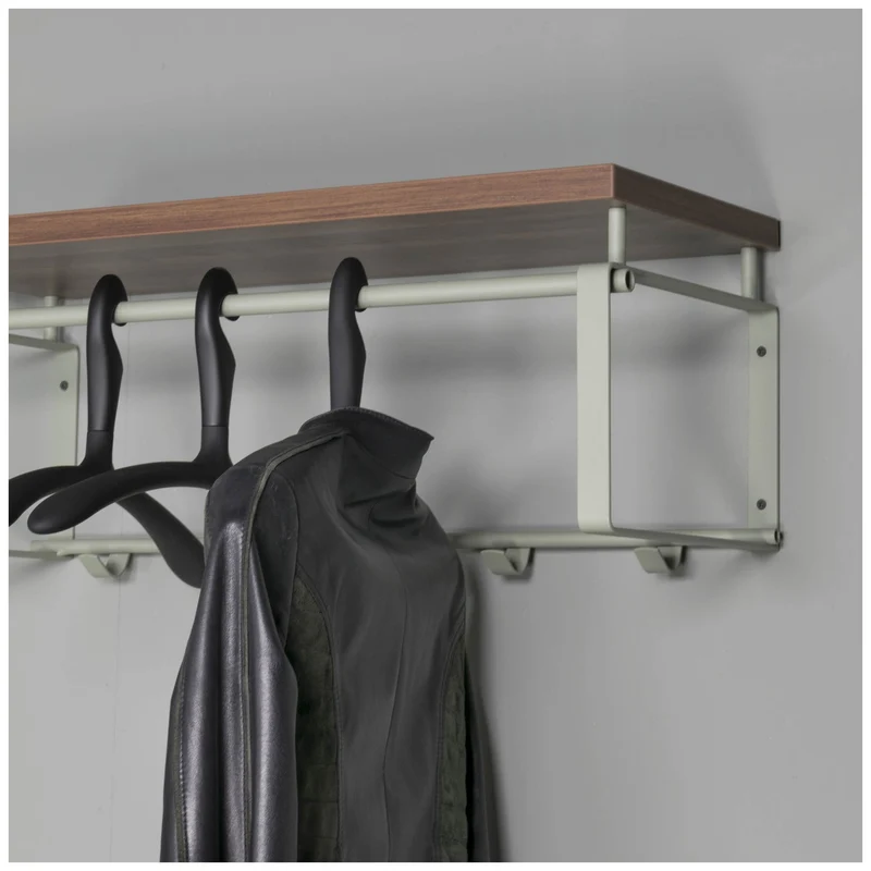 Wandgarderobe REX 3 Dusty Green, Garderobe mit 5 Haken und Hutablage