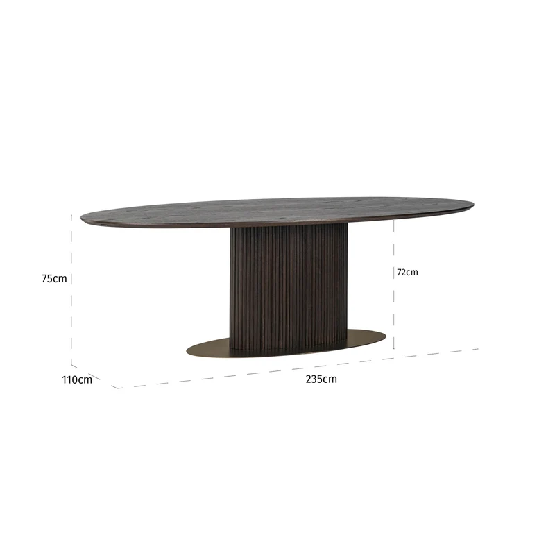 Esstisch Luxor oval 235 cm braun – edles Design für dein Esszimmer