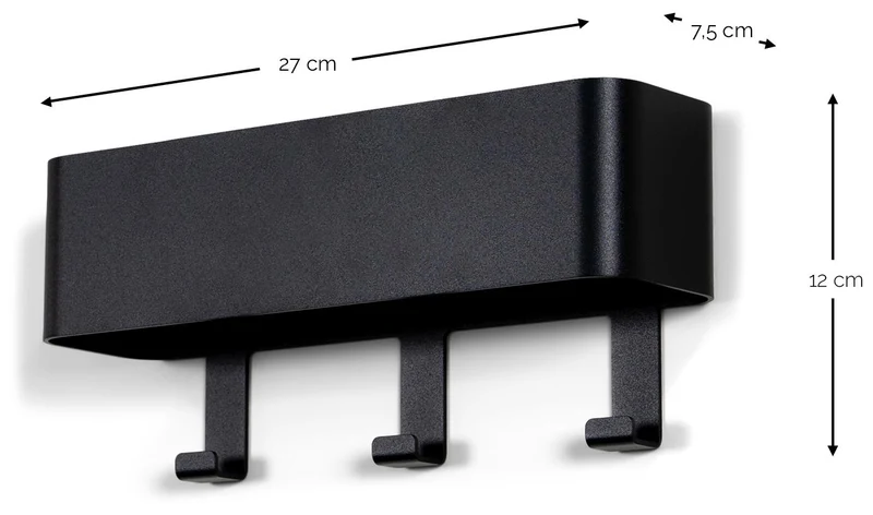 Garderobenhaken Hakenleiste DAX PLAY 3 Stahl Schwarz, Spinder Design