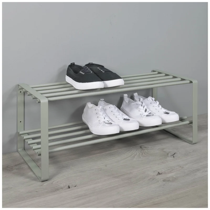 Schuhregal REX SR in Dusty Green mit 2 Ablagen Flurregal von Spinder