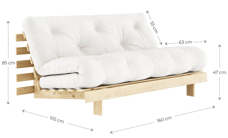 Schlafsofa ROOTS 160 Bold Stripes Sofa Kiefer massiv unbehandelt, Karup