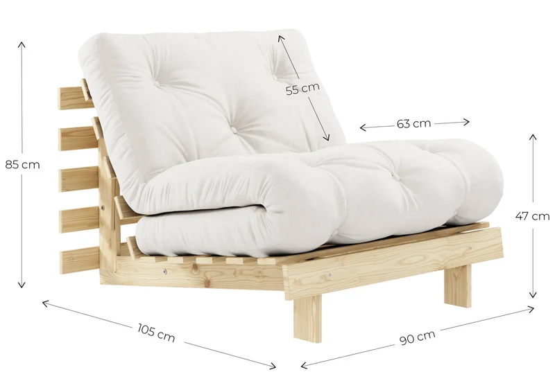Schlafsofa ROOTS 90 Bold Stripes Sofa Kiefer massiv unbehandelt, Karup