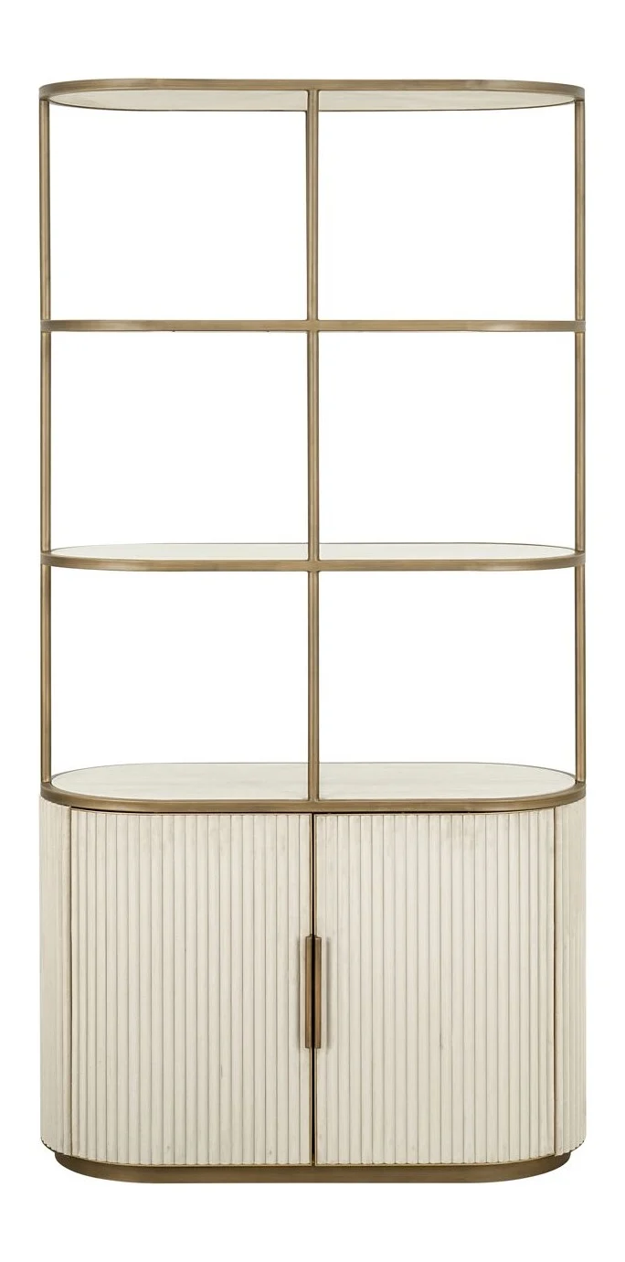 Richmond Vitrine Tivoli White – Keramikplatte, Eisen & MDF, 197 cm
