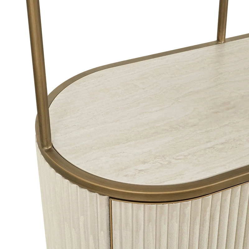 Richmond Vitrine Tivoli White – Keramikplatte, Eisen & MDF, 197 cm
