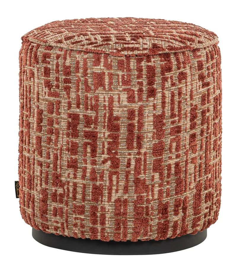 Hocker & Fußbank Lexie terra Ø45 cm – weich gepolstert, Richmond