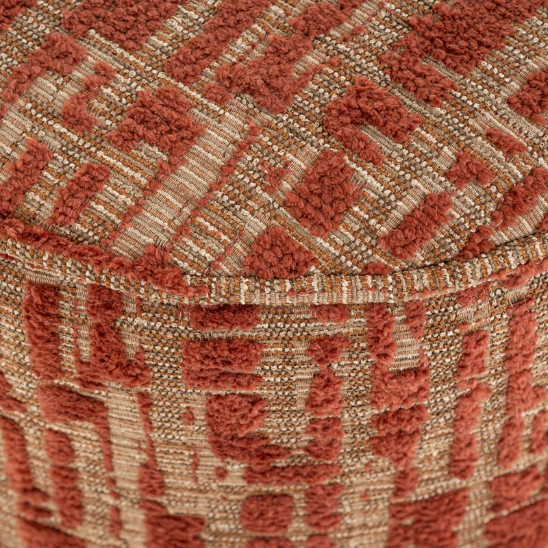 Hocker & Fußbank Lexie terra Ø45 cm – weich gepolstert, Richmond