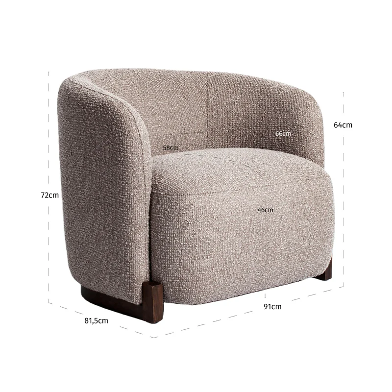 Lounge Stuhl Hannah mocca chunky – Richmond Loungesessel