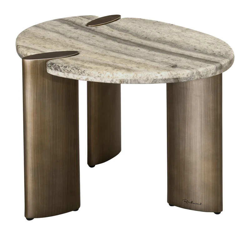 Beistelltisch Arcadia grey aus Travertin & Metall – Richmond Interiors
