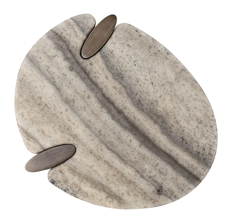 Beistelltisch Arcadia grey aus Travertin & Metall – Richmond Interiors