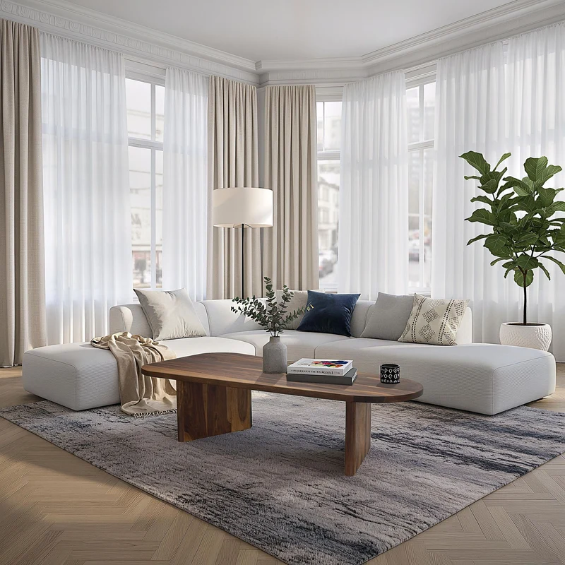 Couchtisch Sheesham oval 120cm, Wohnzimmertisch von Wohnling