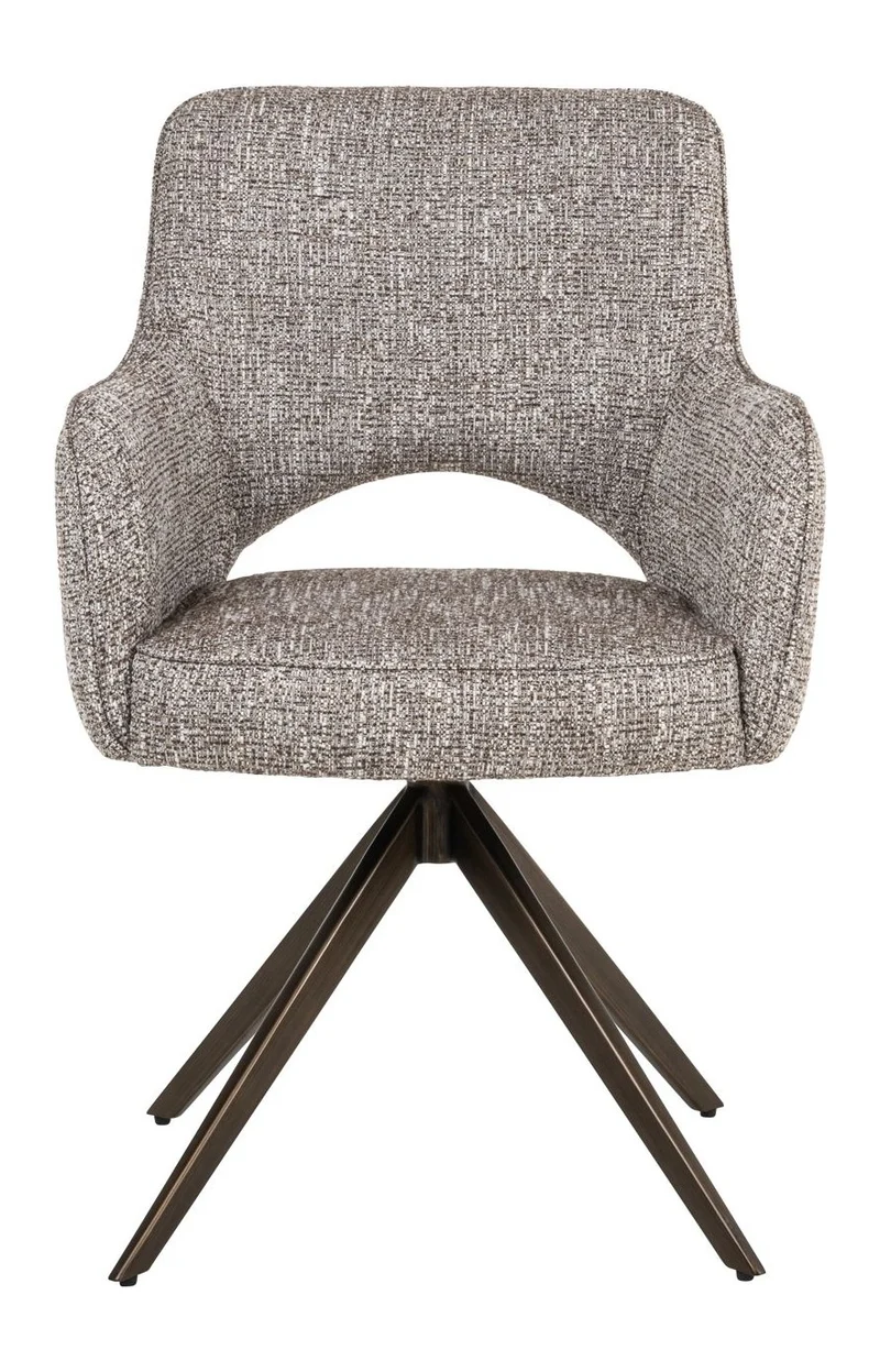 Esszimmerstuhl Ginerva Earth Tweed mit Drehgestell und Armlehnen