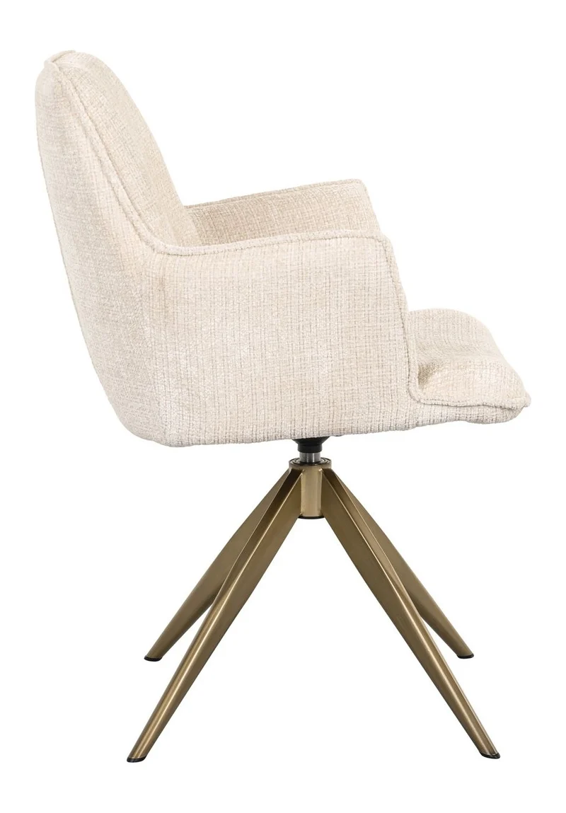 Esszimmerstuhl Dakota Niagara Beige mit Armlehne & Drehfunktion