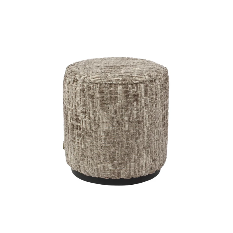 Richmond Hocker Lexie greige Ø45 cm – Fußbank & Sitzhocker