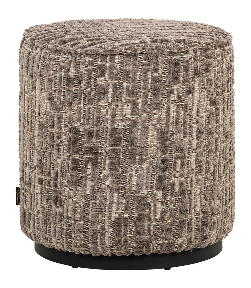 Richmond Hocker Lexie greige Ø45 cm – Fußbank & Sitzhocker