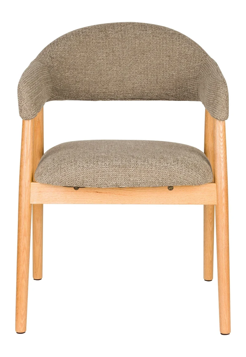 Sessel Indy im 2er-Set, Dunkelbraun mit Gestell aus Eichenholz
