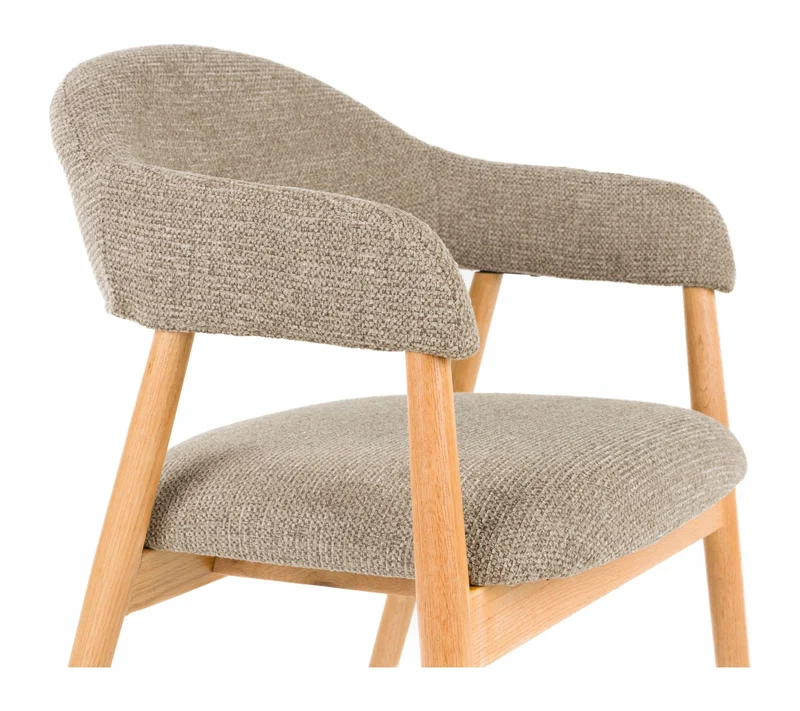 Sessel Indy im 2er-Set, Dunkelbraun mit Gestell aus Eichenholz