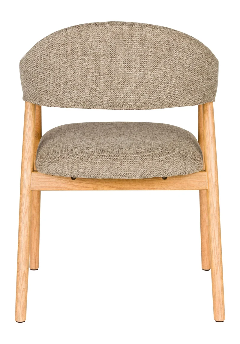 Sessel Indy im 2er-Set, Dunkelbraun mit Gestell aus Eichenholz