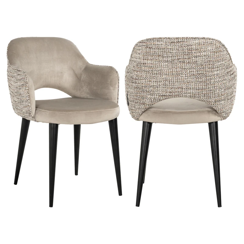 Esszimmerstuhl Giovanna Samtvelours trendy nature mit Metallgestell