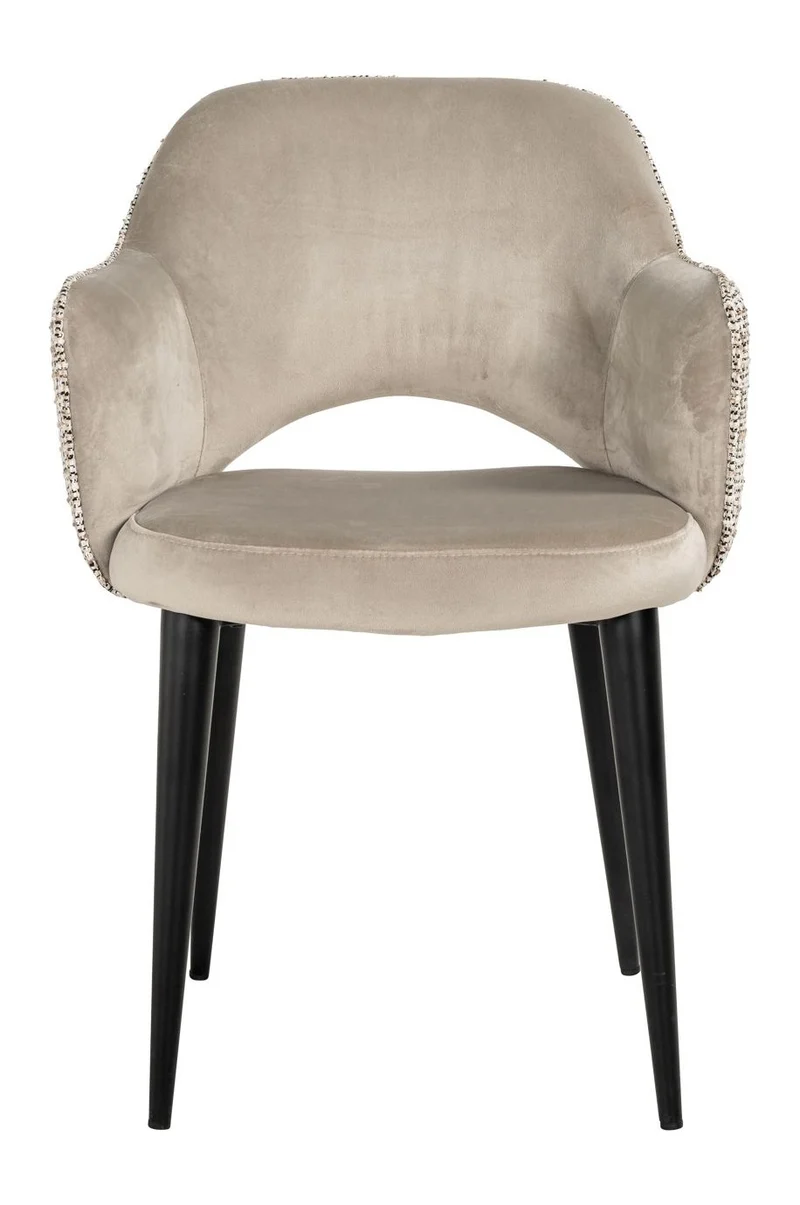 Esszimmerstuhl Giovanna Samtvelours trendy nature mit Metallgestell